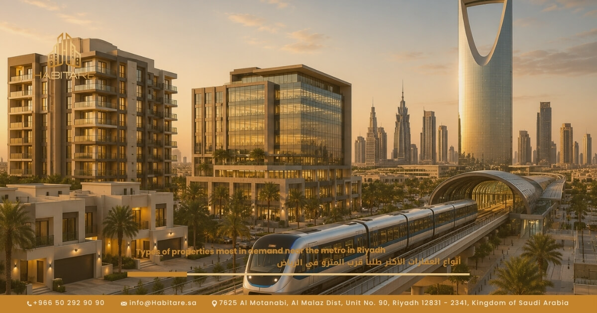 أنواع العقارات الأكثر طلباً قرب المترو في الرياض