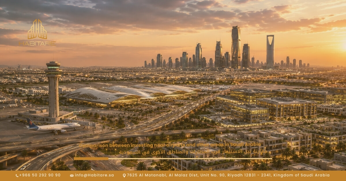مقارنة بين الاستثمار قرب المطارات والمناطق الأخرى في السعودية