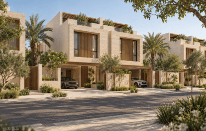 تصور تخيلي الواجهة الخارجية ضمن دبلكسات سكنية في جدة — نموذج 605